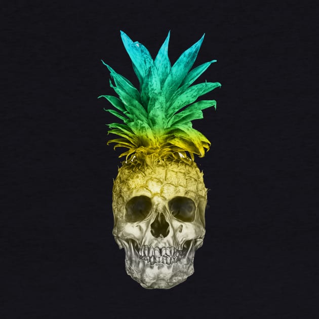 Pineapple Skull (Coloured) by Goldquills